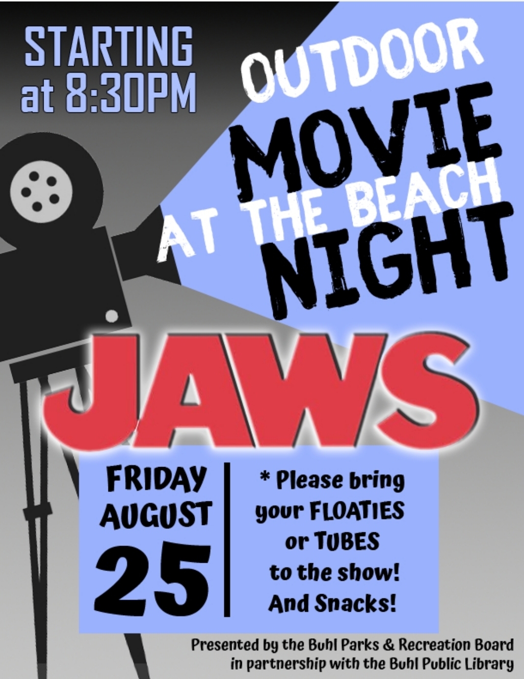 Outdoor Movie Night at the Beach City of Buhl
